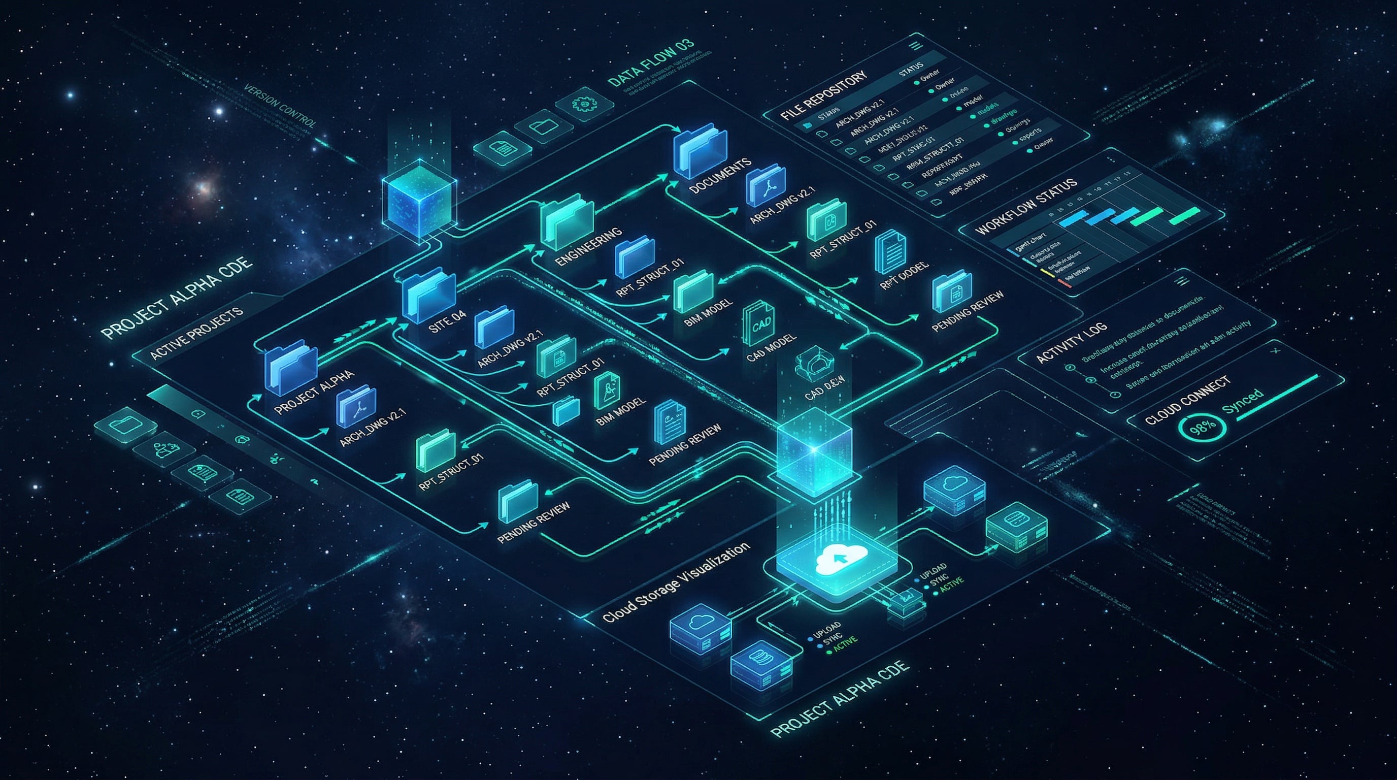 Interface de la plateforme CDE pour la gestion documentaire BIM