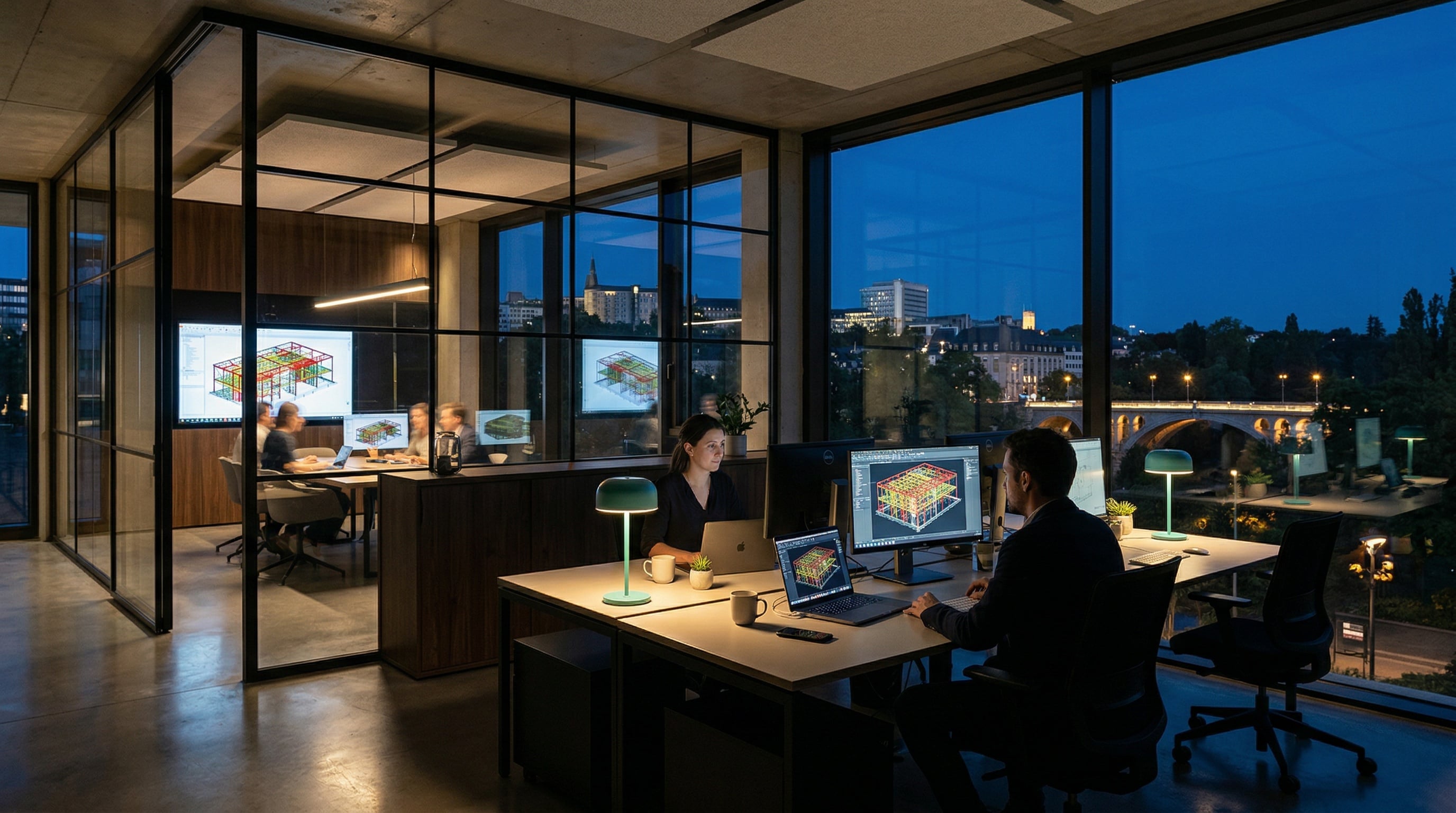 Bureau moderne de BIM Consult au Luxembourg