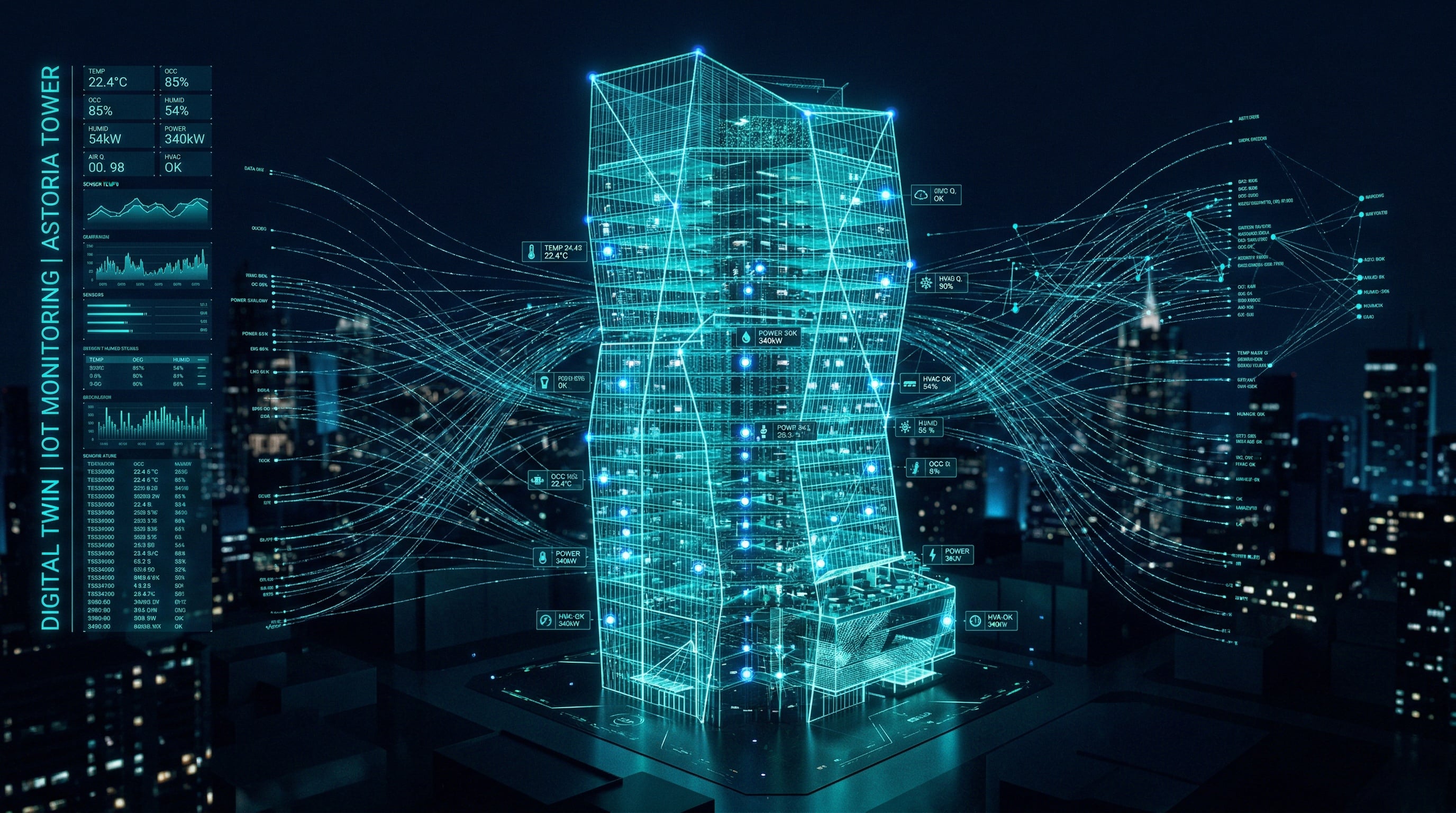 Jumeau numérique d'un bâtiment avec données en temps réel