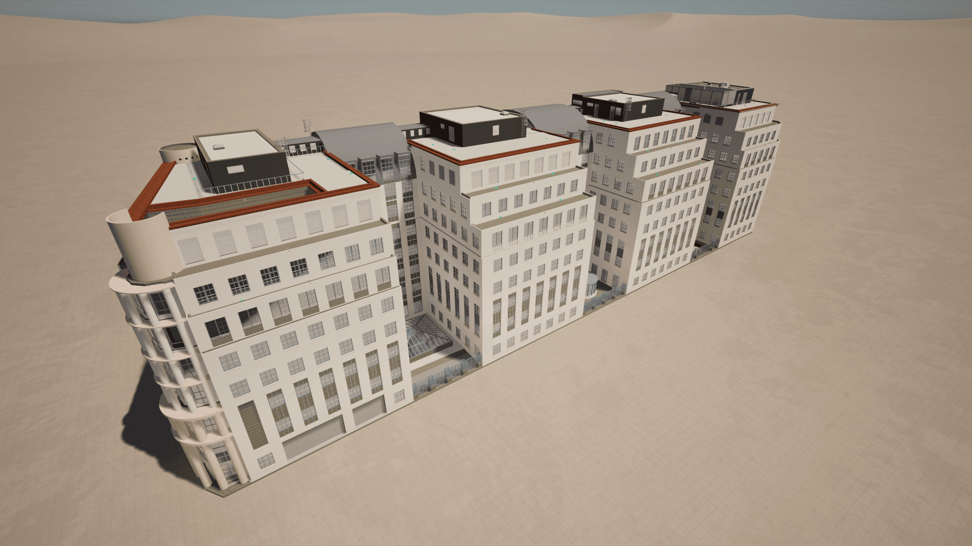 AG Insurance : Modélisation architecture intérieure et sanitaires