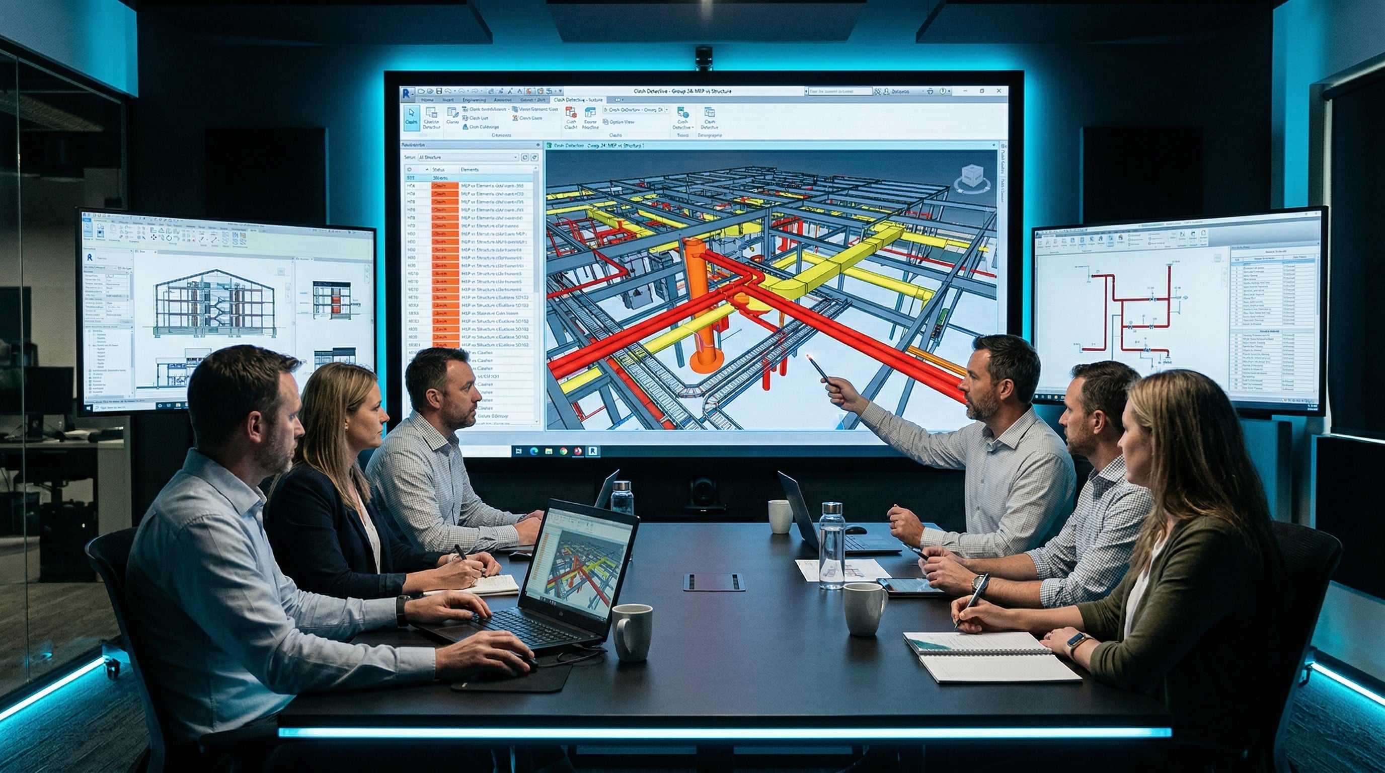 Équipe BIM Management coordonnant un projet de construction